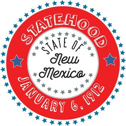 New Mexico statehood 1912 statehood round style with stars clipa