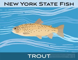 new york state fish the trout clipart image