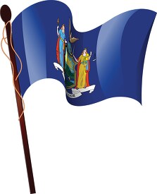 new york state flag on pole clipart