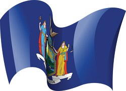 new york state flag waving clipart