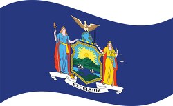 new york state flat design waving flag