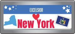 new york state license plate with motto clipart