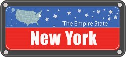 new york state license plate with nickname clipart