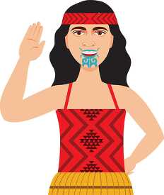 new zealand maori tribe woman clipart