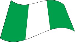 Nigeria flag flat design wavy clipart