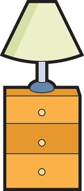 night stand with lamp clipart