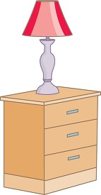 night stand with small lamp clipart