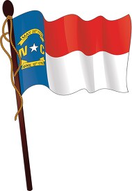 north carolina state flag on flagpole