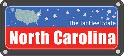 north carolina state license plate with nickname clipart