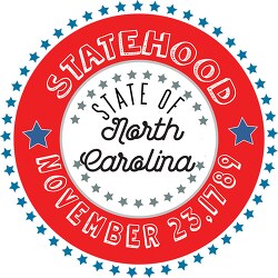 North Carolina Statehood 1789 statehood round style with stars c