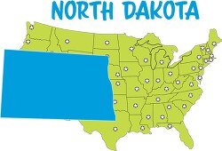 north dakota map united states clipart 3