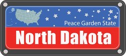north dakota state license plate with nickname clipart