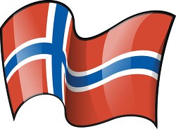 Norway wavy country flag clipart