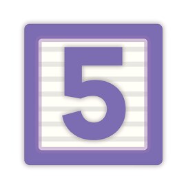 number five in a block clipart