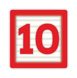 number ten in a block clipart