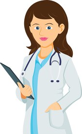 nurse holding patient chart in hand clipart