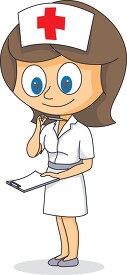 nurse reviewing patient information clipart