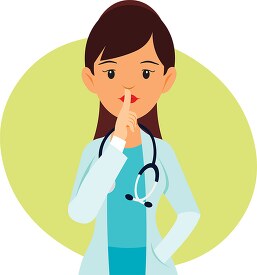nurse saying keep quite medical clipart