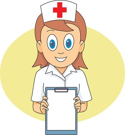 nurse with patient info clipboard clipart