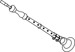 Oboe black outline Musical Instrument Clipart