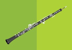 oboe muscial instrument green background clipart