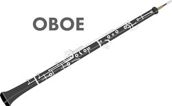 oboe with text white background clipart