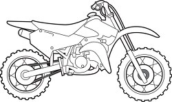 off road motorcycle black white outline clipart