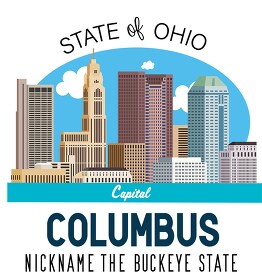 ohio state capital columbus nickname buckeye state vector clipar