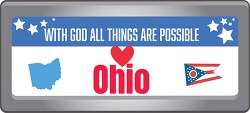 ohio state license plate with motto clipart
