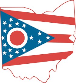 ohio state map with flag overlay clipart image