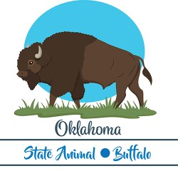 oklahoma state animal buffalo clipart image