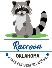 oklahoma state furbearer animal raccoon vector clipart