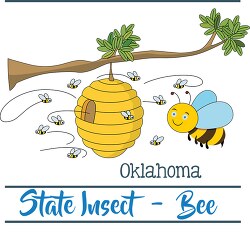 Oklahoma state insect the honey bee clipart image