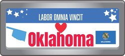 oklahoma state license plate with motto clipart