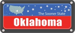 oklahoma state license plate with nickname clipart