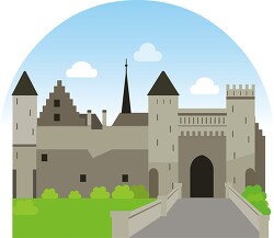 old castle in antwerp belgium clipart