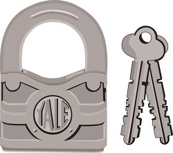 old style pad lock with keys clipart
