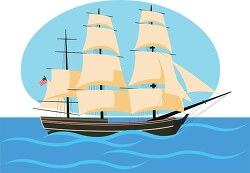 old whaling sailing ship clipart