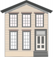 old wood frame two story house clipart 322