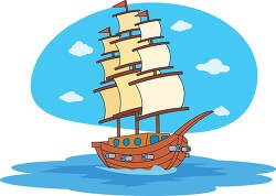 old wooden sailing ship clipart