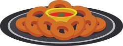 onion rings on a plate clipart