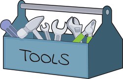 open toolbox filled with different tools clipart