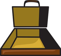 opened empty briefcase clipart