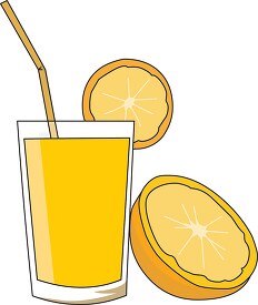 orange juice with a half of an orange