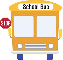 orange school bus with stop sign