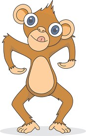 orangutan cartoon style clipart with big eyes
