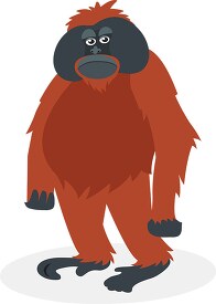 orangutan character standing on hind legs clipart