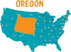 oregon map united states clipart