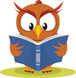 owl reading book clipart 6227