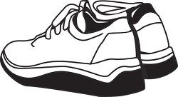pair of running shoes black outline clipart